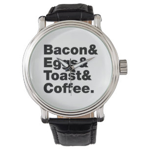 Frühstück (Bacon & Eggs & Toast & Coffee). Armbanduhr