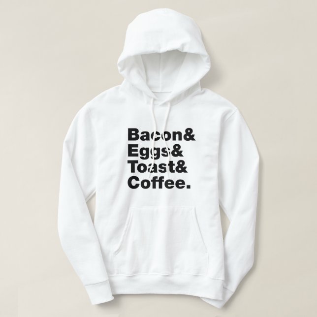 Frühstück (Bacon & Eggs & Toast & Coffee). Hoodie (Design vorne)