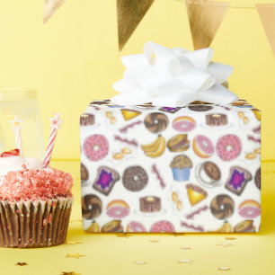 Frühstück Brunch Food Bagel Donut Toast Eggs Bacon Geschenkpapier