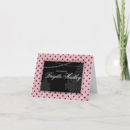 Frühstück & Brunch Pink und schwarze Polka Punkte Feiertagskarte