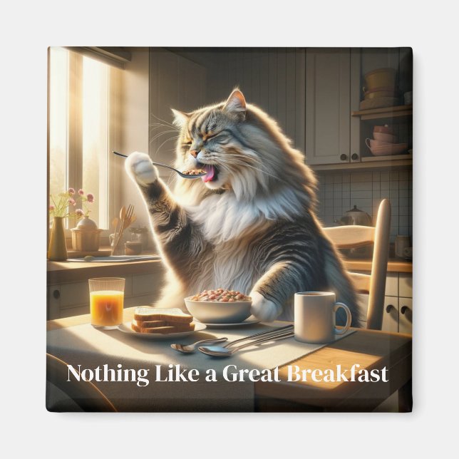 Frühstück Cat Magnet (Vorne)