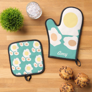 Frühstück Eier Koch Küche Ofenhandschuh & Topflappen-Set
