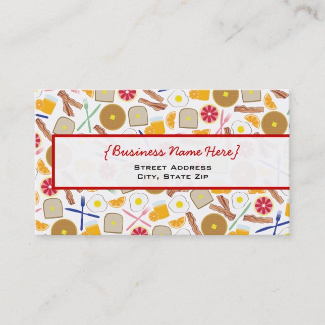 Frühstück Foods Business Card Visitenkarte (Vorderseite)