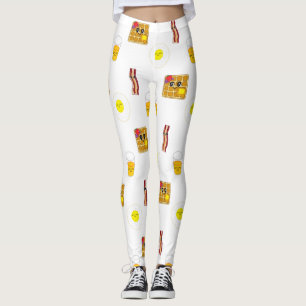 Frühstück, frittierte Eier, Waffeln, Bacon Leggings