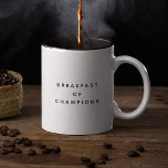 Frühstück Funny Breakfast Champions Zitat Zweifarbige Tasse<br><div class="desc">Kaffeeliebhaber vereinen sich: Das Frühstück der Champions in der Tat. Trendy,  lustige Kaffee Tasse Sprichwort "Breakfast of Chamions" in moderner Typografie auf der zweifarbigen Kaffee-Tasse. Erhältlich in vielen weiteren Innenfarben.</div>