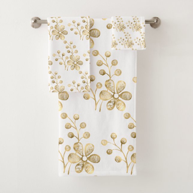 FRÜHSTÜCK GOLD WEISSE BADEZIMMER TOWEL SET (Insitu)