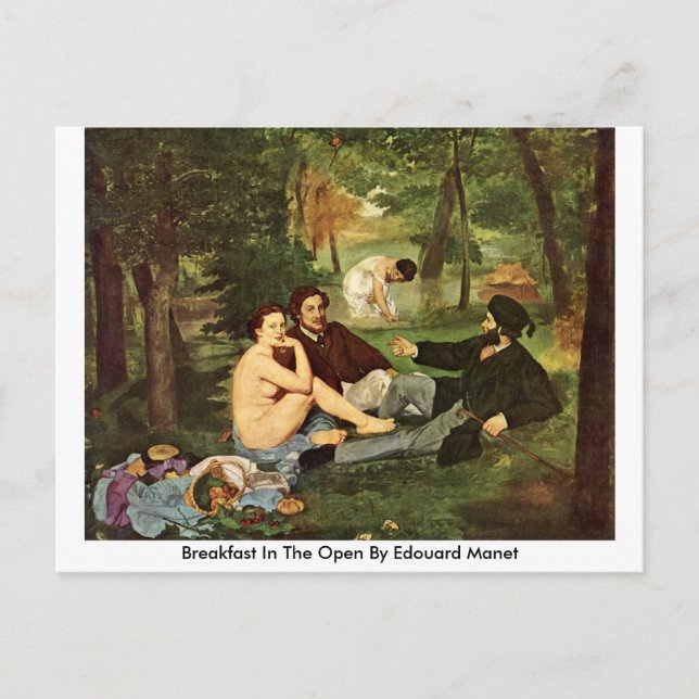 Frühstück im Freien von Edouard Manet Postkarte (Vorderseite)