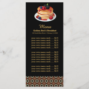 Frühstück im Menü Menükarte