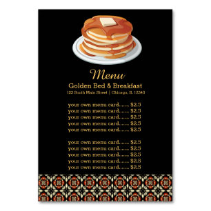 Frühstück im Menü Tischnummer