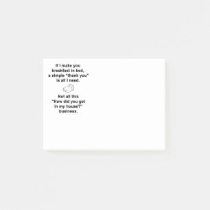 Frühstück in Bed and Breakfast Post-it Klebezettel