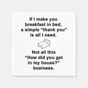 Frühstück in Bed and Breakfast Serviette