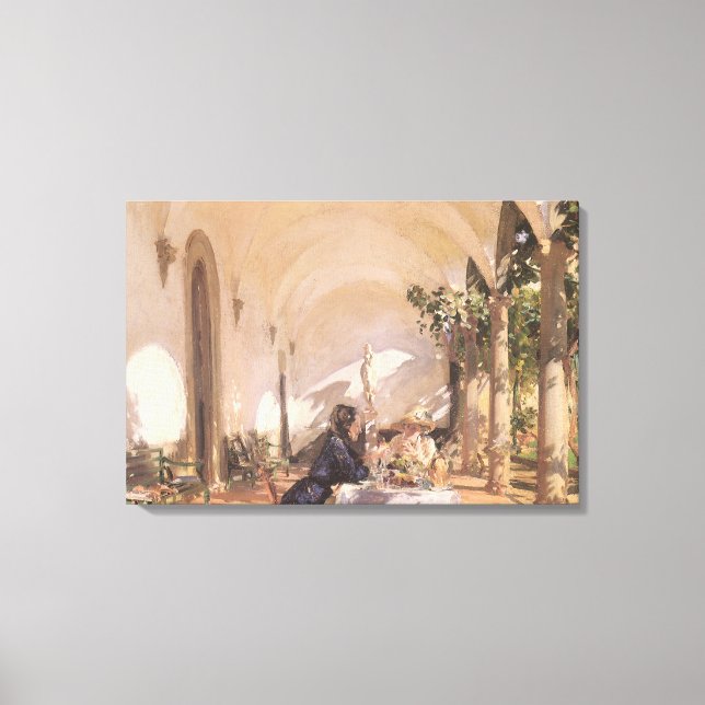 Frühstück in der Loggia von John Singer Sargent Leinwanddruck (Vorderseite)