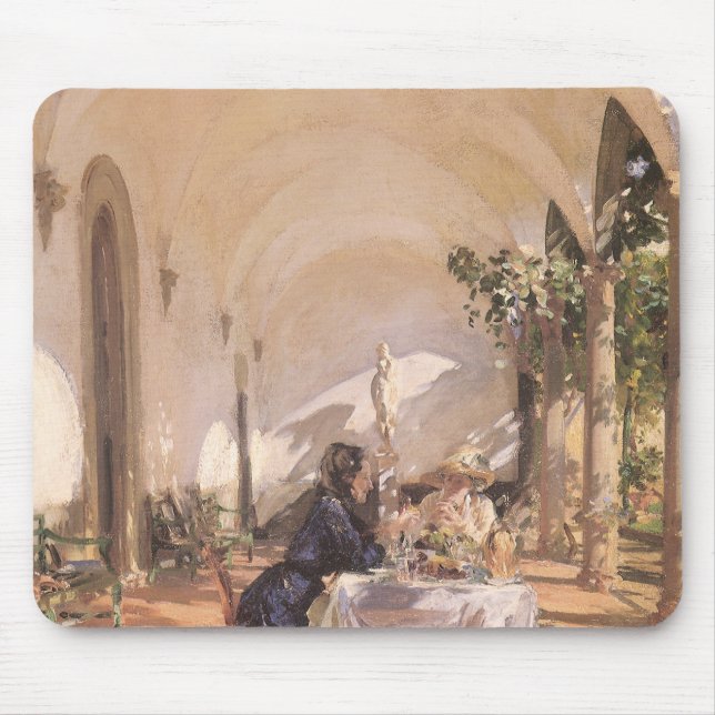 Frühstück in der Loggia von John Singer Sargent Mousepad (Vorne)
