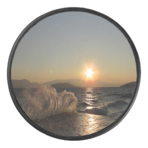 Frühstück in Kroatien schöner Sonnenuntergang Eishockey Puck