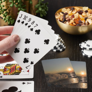 Frühstück in Kroatien schöner Sonnenuntergang Spielkarten