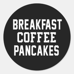 Frühstück Kaffee Pancakes Runder Aufkleber