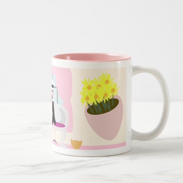 Frühstück mit Stephanie Deluxe Zweifarbige Tasse (Rechts)