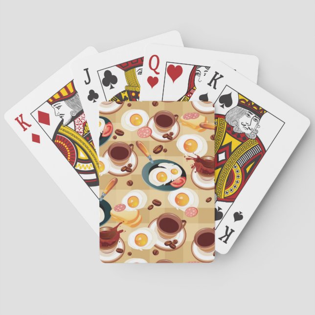 Frühstück Muster 3 Spielkarten (Rückseite)