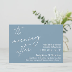Frühstück nach der Hochzeit Brunch Dusty Blue Einladung