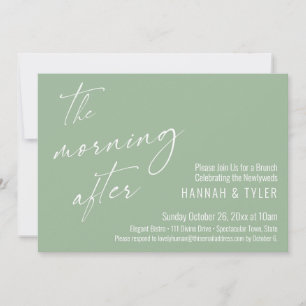 Frühstück nach der Hochzeit im salbeigrünen Farbto Einladung