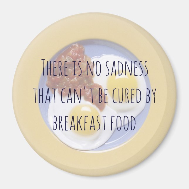 Frühstück Nahrungseier auf Plate Funny Motivierend Magnet (Vorne)