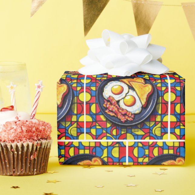 Frühstück Pop-Art Geschenkpapier (Geburtstagsparty)
