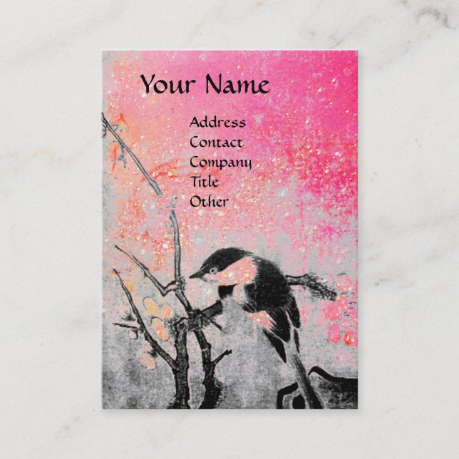 FRÜHSTÜCK, rosa violett braun Visitenkarte (Vorderseite)