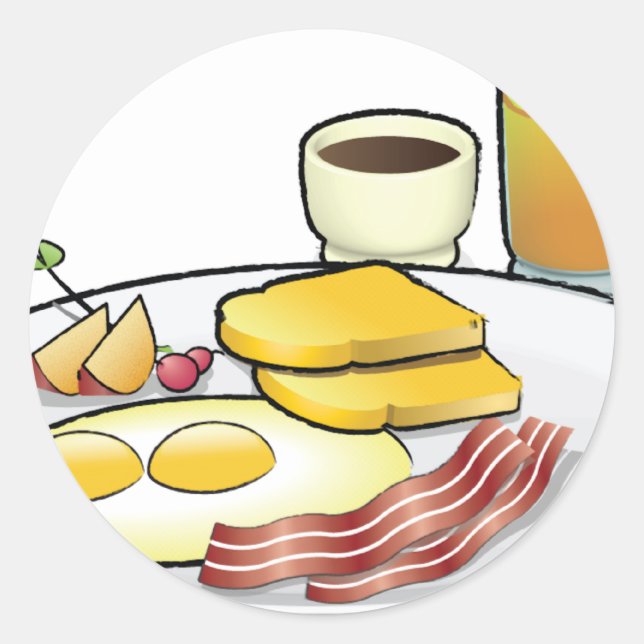 Frühstück Runder Aufkleber (Vorderseite)