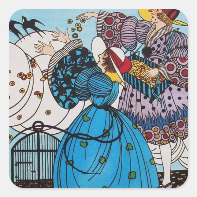 FRÜHSTÜCK / SCHNELLKOSTENDESIGNER QUADRATISCHER AUFKLEBER (Vorderseite)