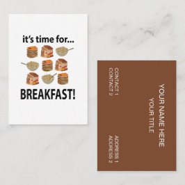 Frühstück seine Zeit für das Frühstück Café Visitenkarte