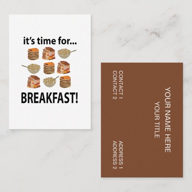 Frühstück seine Zeit für das Frühstück Café Visitenkarte (Vorne/Hinten)