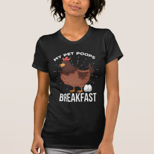 Frühstück Spaß Huhn Kack Eier Funny Farming T-Shirt