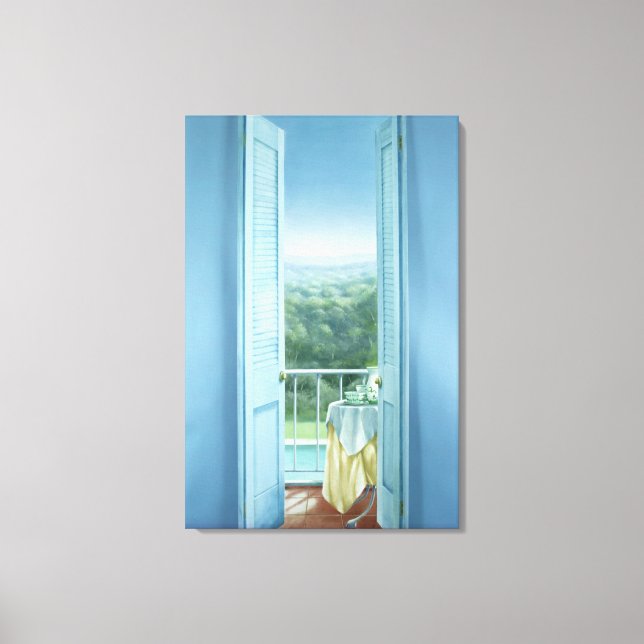 Frühstück St. Maxime 1984 Leinwanddruck (Vorderseite)