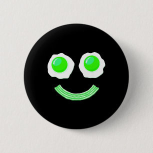 Frühstück St. Patrick's Day Lustige Eier Lächeln G Button