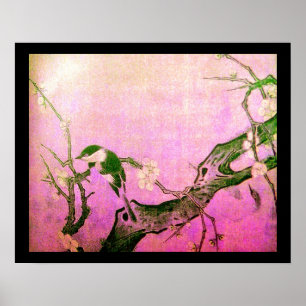 FRÜHSTÜCK UND BLUME BAUM Pink Fuchsia Poster