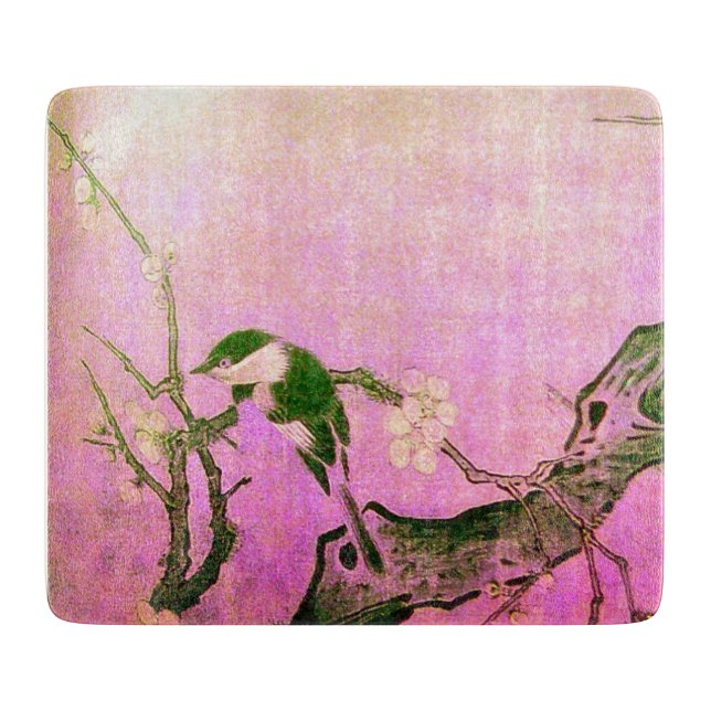FRÜHSTÜCK UND BLUME BAUM Pink Fuchsia Schneidebrett (Vorderseite)