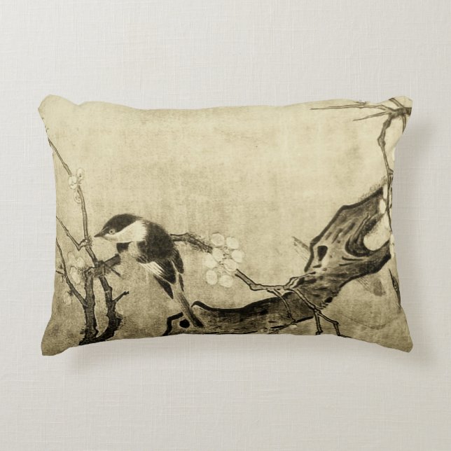 FRÜHSTÜCK UND BLUME BAUM, Sepia Brown Floral Dekokissen (Vorderseite)