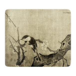 FRÜHSTÜCK UND BLUME BAUM, Sepia Brown Floral Schneidebrett