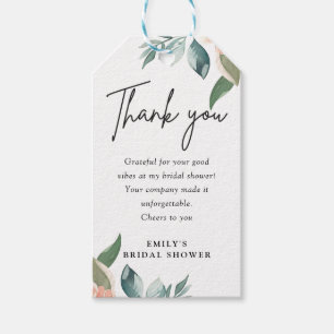 Frühstück und Champagner Elegante Bridal Shower Geschenkanhänger