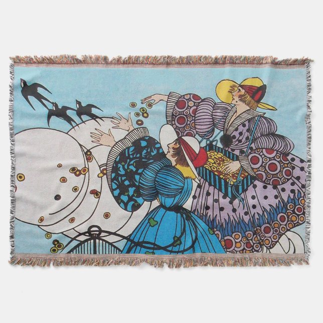 FRÜHSTÜCK UND LADIEN ,ART DECO SCHÖNHEIT FASHION DECKE (Vorderseite)