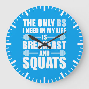 Frühstück und Squats - Bodybuilding Workout Große Wanduhr