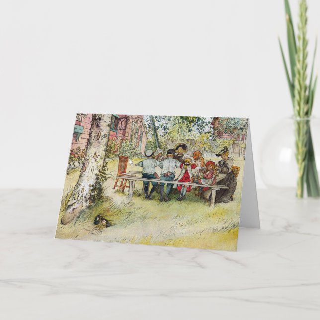 Frühstück unter der großen Birke durch Carl Karte (Vorderseite)