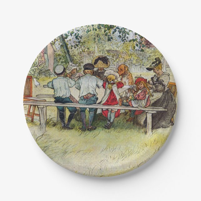 Frühstück unter der großen Birke durch Carl Pappteller (Vorderseite)
