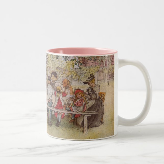 Frühstück unter der großen Birke Zweifarbige Tasse (Rechts)