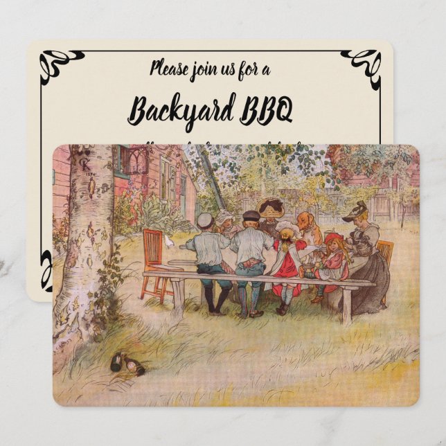 Frühstück unter der Party Einladung "Big Birch GRI (Vorne/Hinten)