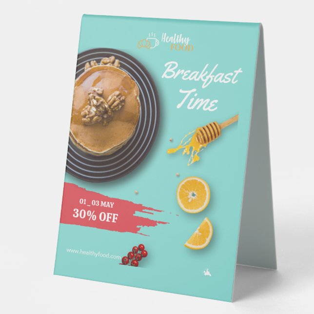 Frühstück Verkauf, Coffee Shop Frühstück Menü Tischaufsteller (Vorderseite)