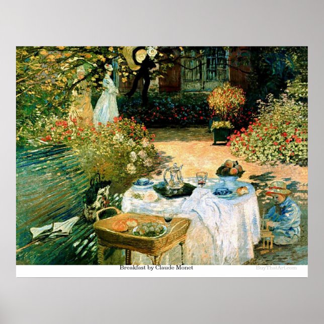 Frühstück von Claude Monet Poster (Vorne)