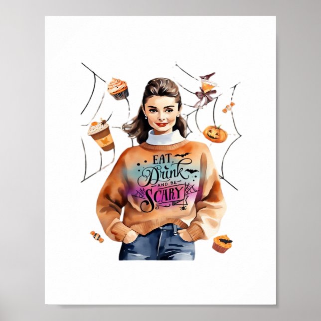 Frühstück zu Halloween und Beängstigend sein Poster (Vorne)