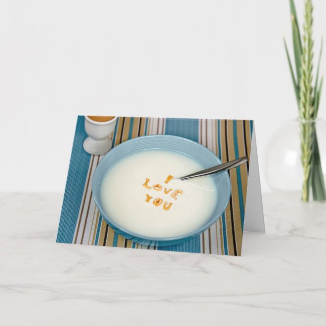 Frühstück zum Geburtstag I Liebe You Karte (Vorderseite)
