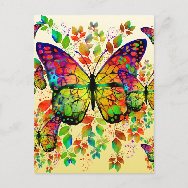 FRÜHSTÜCKE FARBEN FARBHAFTE NATUR POSTKARTE (Vorderseite)